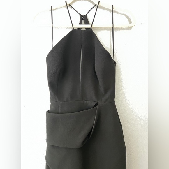 NICHOLAS Black Halter midi open back Sheath cocktail dress size 0 - Picture 7 of 11